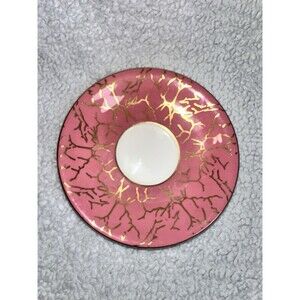 Aynsley English Bone China SAUCER Pink Rose Gold Vein Fine England Bone China